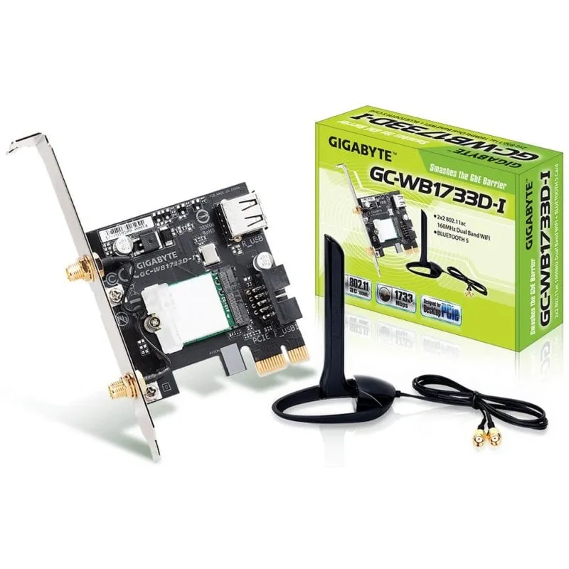 Tarjeta de Red Gigabyte GC-WB1733D-I PCI Express 1733 Mbit/s Wi-Fi 5 Bluetooth 5.0