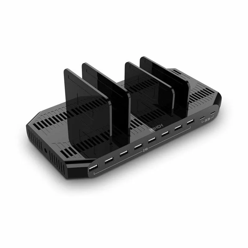 Caricatore Lindy 73435 10 porte USB Ricarica rapida 120W Nero