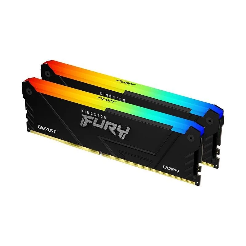 Memoria RAM Kingston FURY Beast RGB 64GB 2x32GB DDR4 3200MHz CL16 Nero