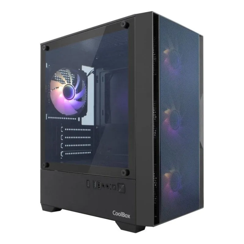 Case PC Coolbox GM220 MPFusion Micro ATX con 4 ventole ARGB USB-C