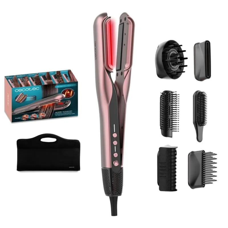 Piastra per Capelli Professionale Cecotec AirLisse 6in1 iTwerk 4 Livelli Infrarossi Ionica Nero
