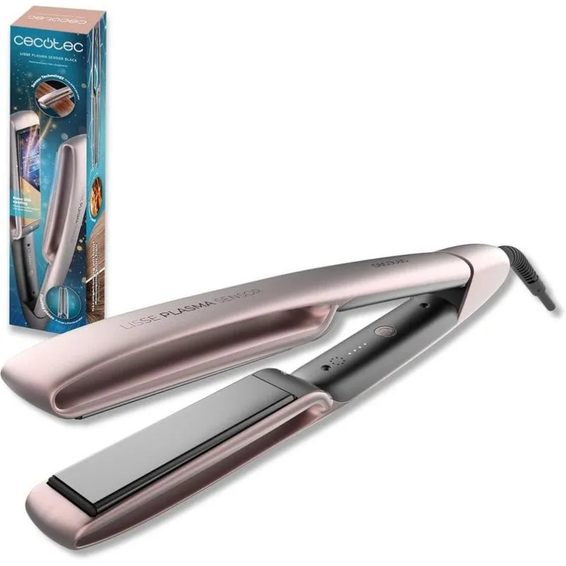 Piastra per Capelli Ceramica Cecotec Lisse Plasma Sensor Black 220ºC Temperatura Regolabile Spegnimento Automatico Nero