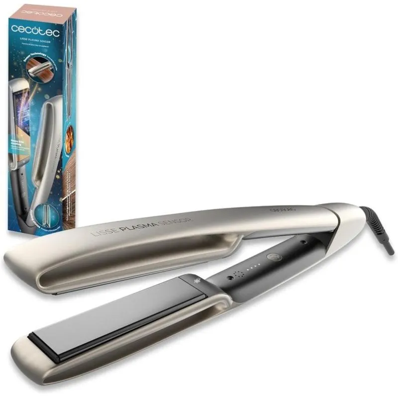Piastra per Capelli Professionale Cecotec Lisse Plasma Sensor 220ºC Spegnimento Automatico Champagne
