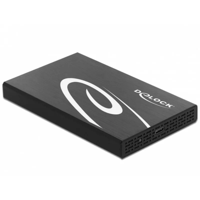 Case esterno Delock 2.5" Alluminio USB Type-C Nero Bianco 10 Gbps