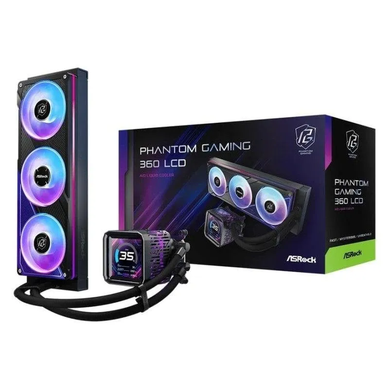 Refrigerazione Liquida Asrock Phantom Gaming 360mm 3 Ventole LED LCD