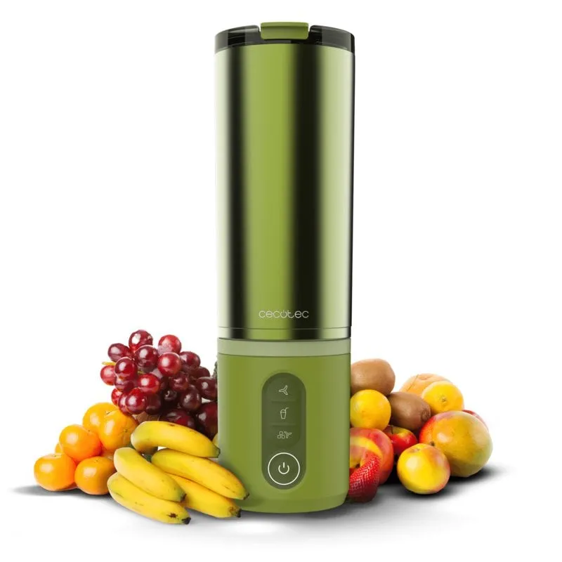 Frullatore Power Titanium Shake2Go Olive Steel Vaso metallo 600ml 180W