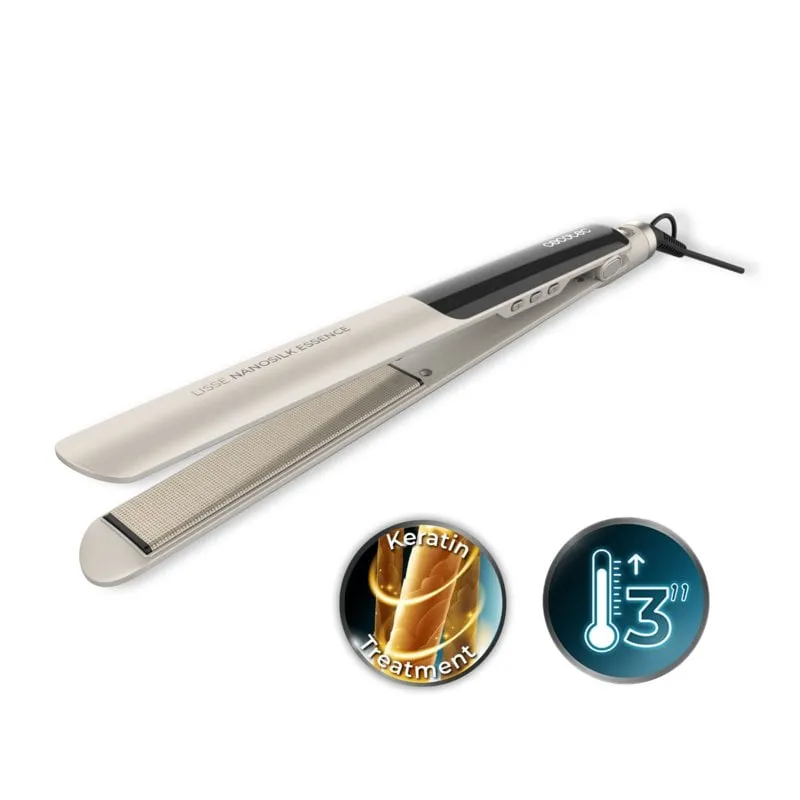 Piastra per Capelli Ceramica Cecotec Lisse Nanosilk Essence 230ºC Spegnimento Automatico Champagne