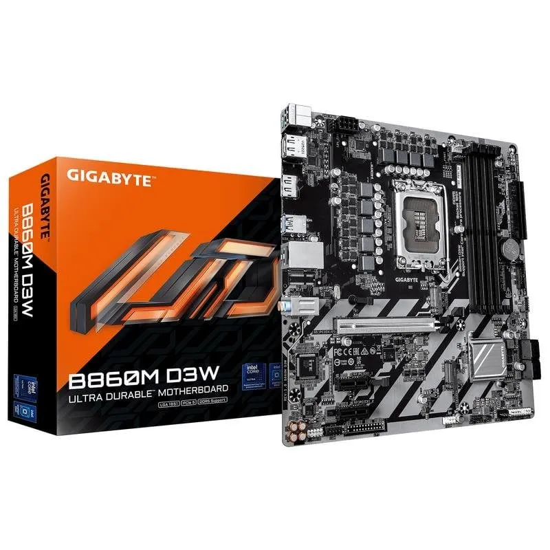 Scheda Madre GIGABYTE B860M D3W Intel B860 LGA 1851 DDR5 Micro ATX senza WiFi VRM 4+1+2