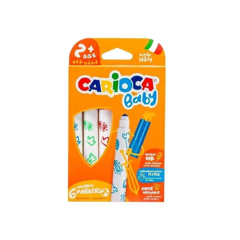 Carioca - Pennarello Bambini 2 Anni Scatola 6 Colori Misti