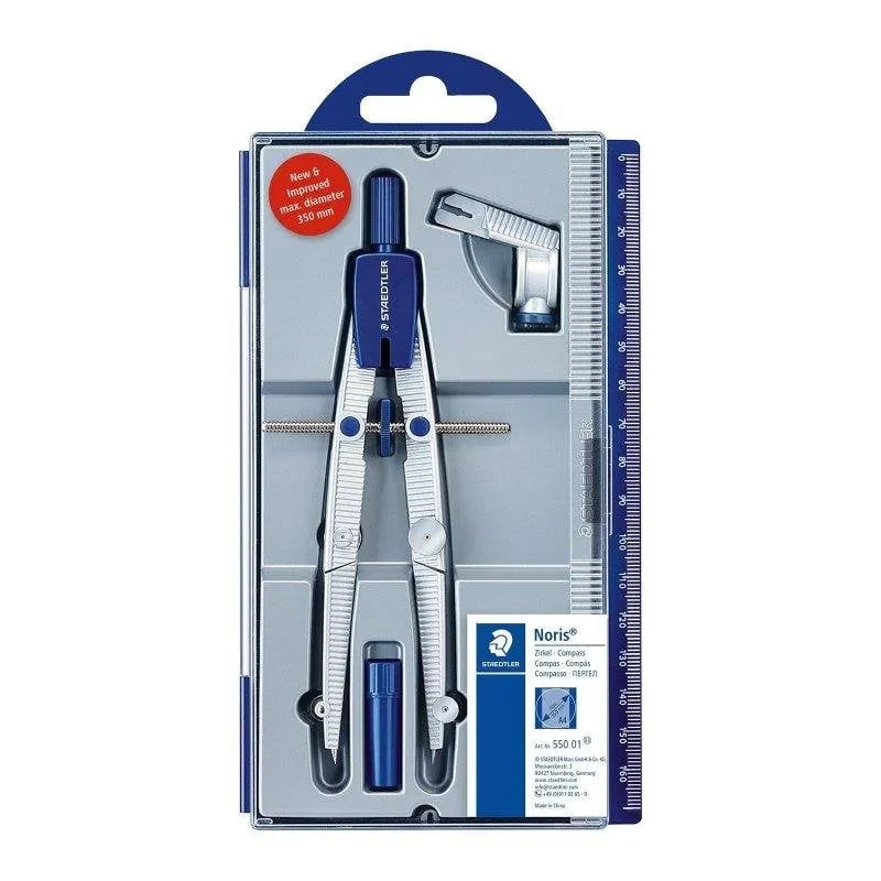 Compasso di Precisione Staedtler Noris con Tubo di Mine e Adattatore Universale