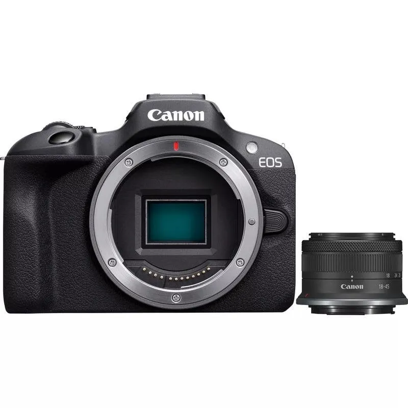 Fotocamera Mirrorless Canon EOS R100 24.1MP 6000x4000 18-45mm WiFi Nera