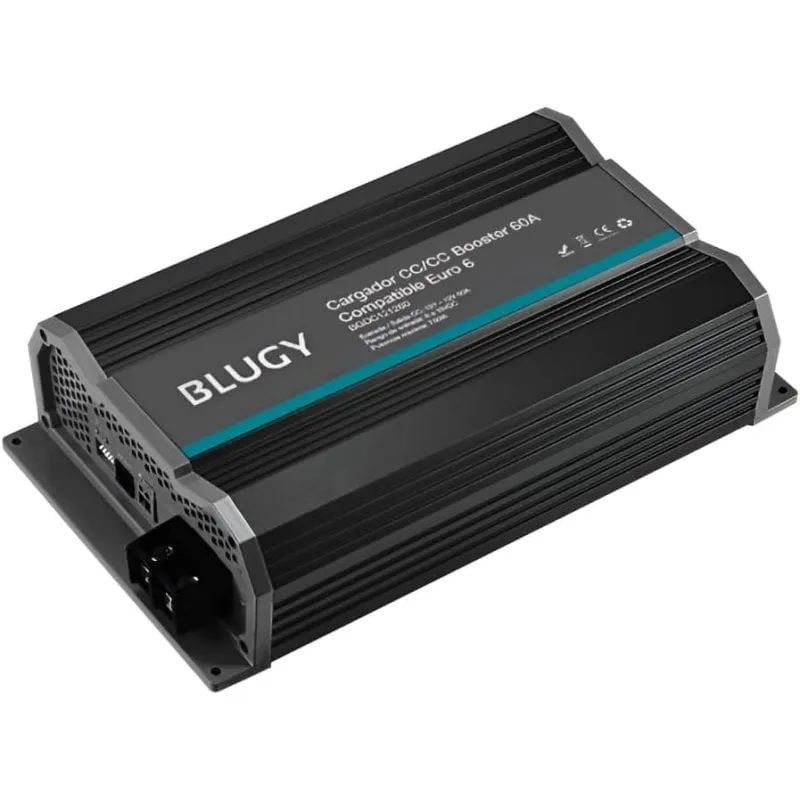 Caricabatterie Blugy BGDC121260 Booster 12V 60A 3 Fasi Protezioni Auto Camper Euro 6