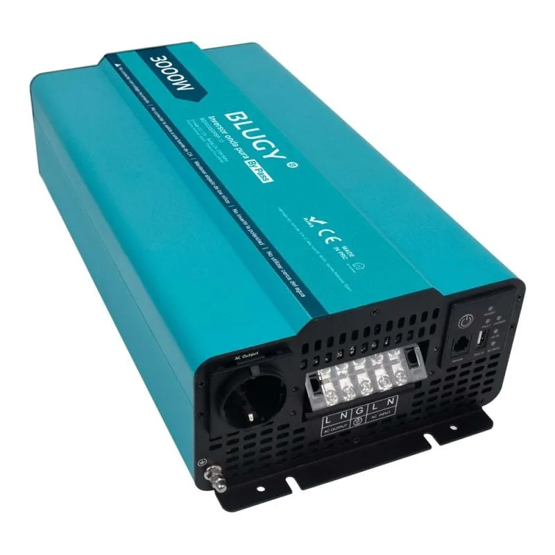 Inverter Blugy 3000W 12V Onda Pura LCD Bypass Ventilazione