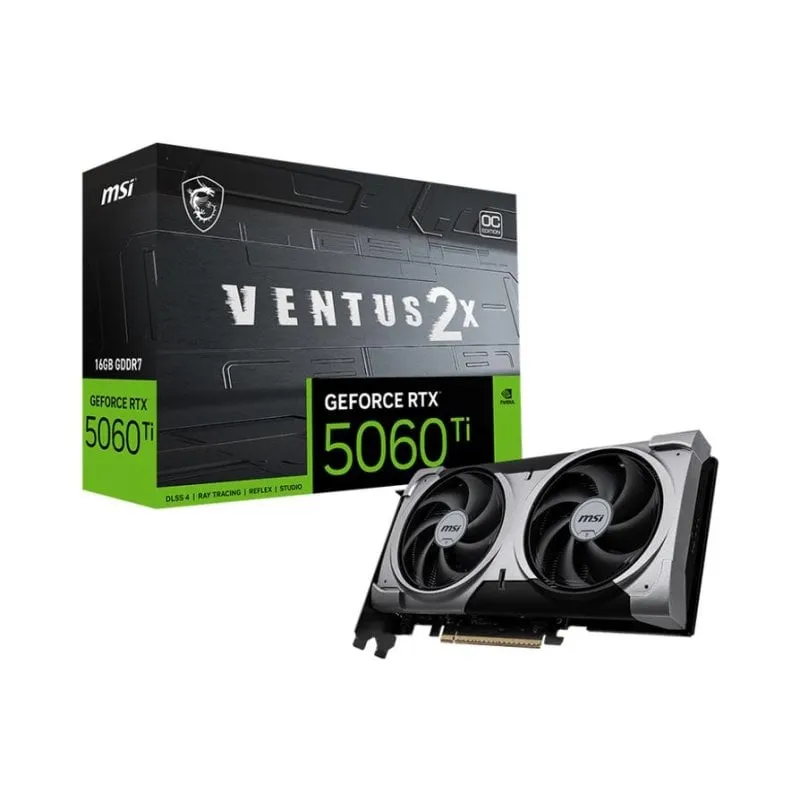 Scheda Grafica MSI GeForce RTX 5060 Ti VENTUS 2X OC PLUS Reflex 2 16GB GDDR7 RTX AI DLSS4 Ray Tracing