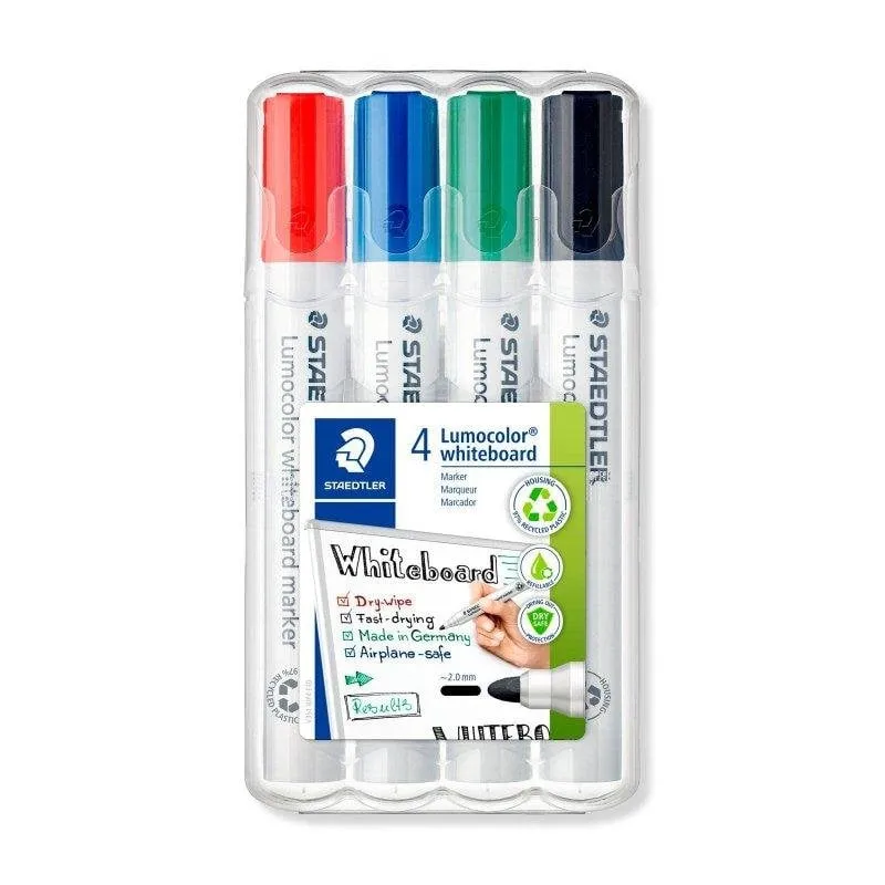 Staedtler Lumocolor - Set 4 Marcatori per Lavagna Bianca