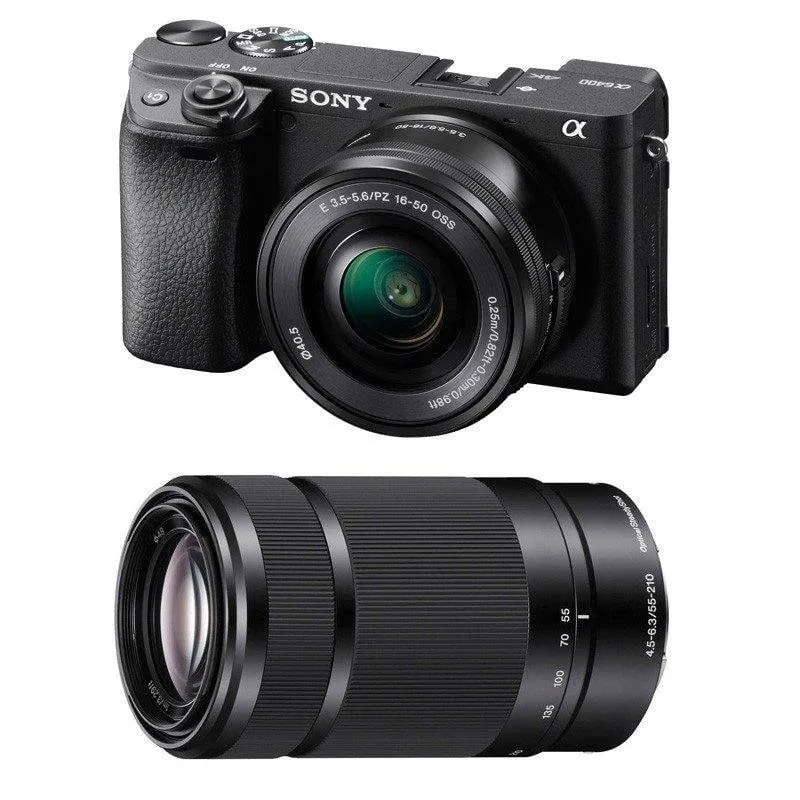 Fotocamera Mirrorless Sony Alpha 6400 24.2MP 16-50mm 55-210mm WiFi Bluetooth
