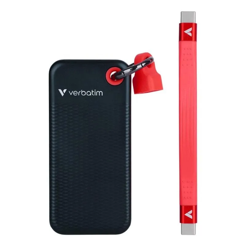 Disco Duro Verbatim Pocket SSD 256GB USB Tipo C 10000MB/s Resistente al Fuoco