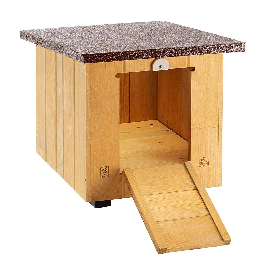Ferplast BAITA Cuccia Cane da Esterno Legno FSC Premium Tetto Apribile XS
