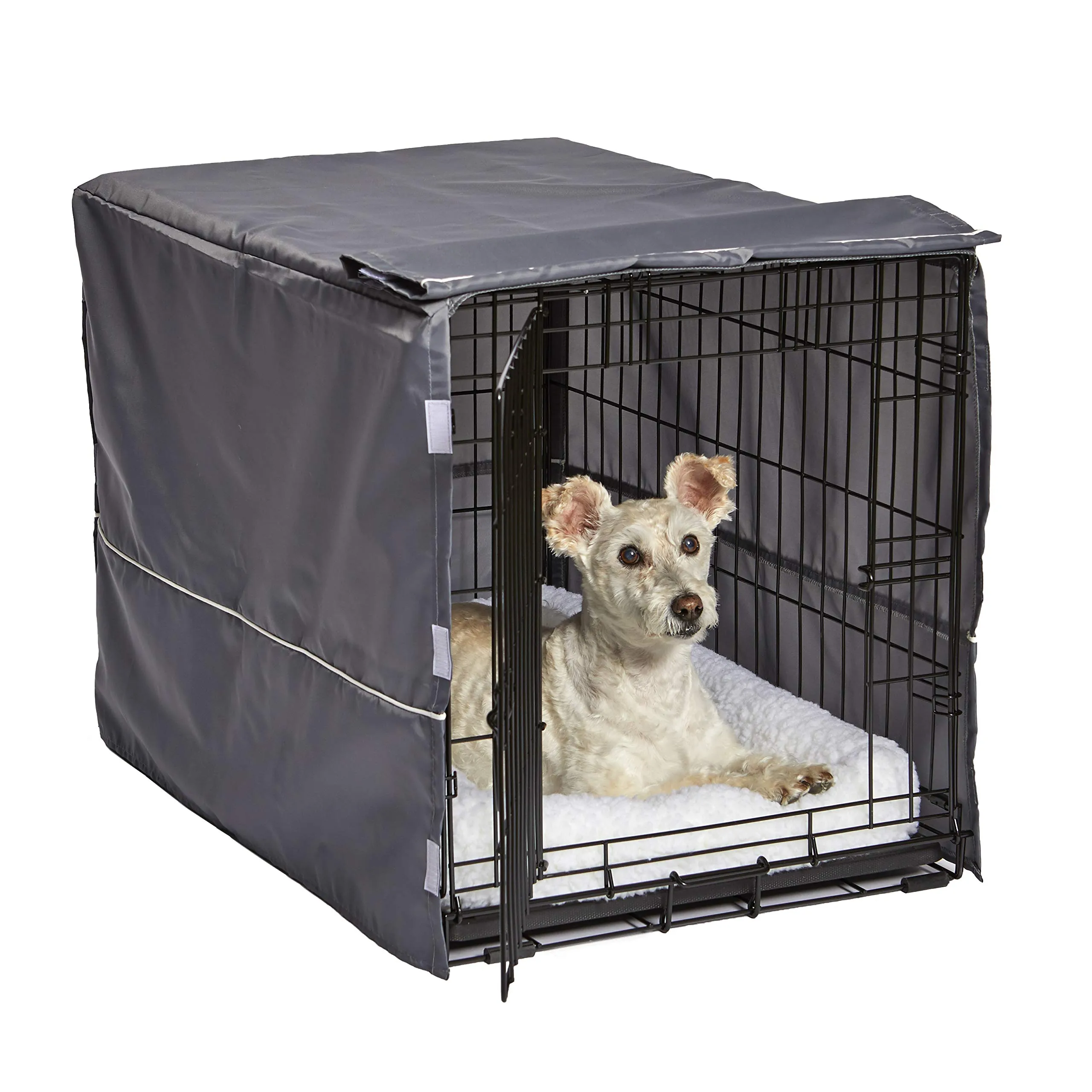 New World Copertura per gabbia per cani di taglia media, in poliestere, adatta alla maggior parte delle gabbie da 76 cm, lavabile in lavatrice, riduce l'abbaio e la masticazione