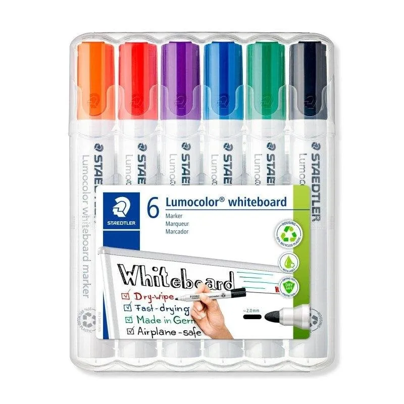 Staedtler Lumocolor - Set 6 Marcatori per Lavagna Bianca