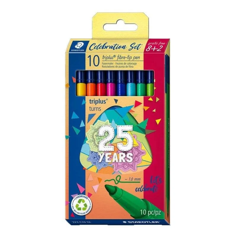 Pennarelli Staedtler Triplus Color 10 Colori Punta Fibra