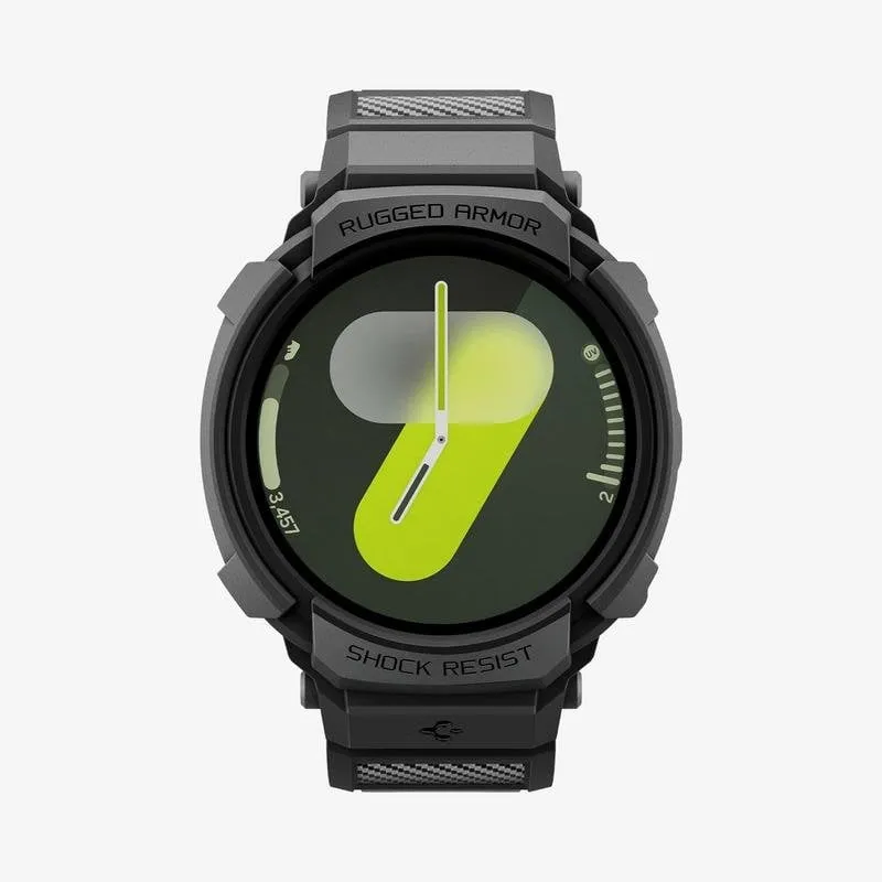 Custodia Spigen Rugged Armor Pro per Samsung Watch 8 (40mm) Nero