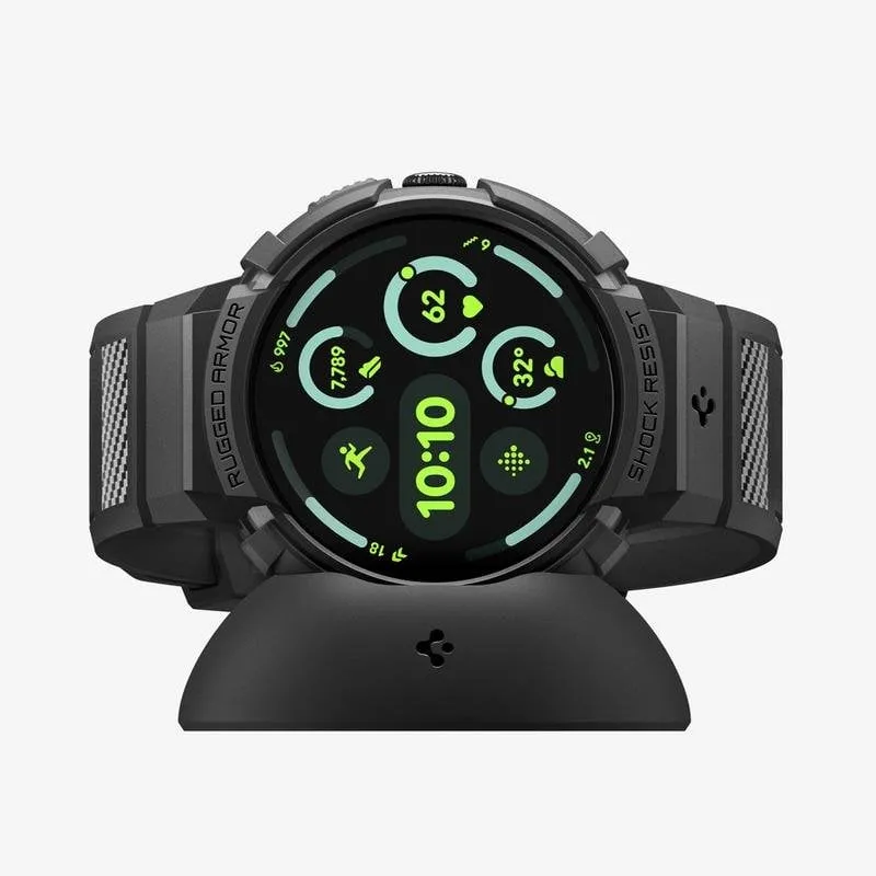 Cover Spigen Rugged Armor Pro + Stand per Google Pixel Watch 4 (41mm) TPU Nero