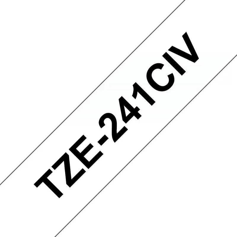 Nastro Laminato Brother 18 mm 8 m Nero su Bianco per Etichette