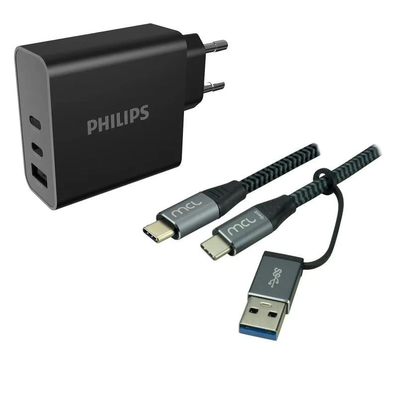 Caricatore USB-C 65W Philips 2 Porte GaN