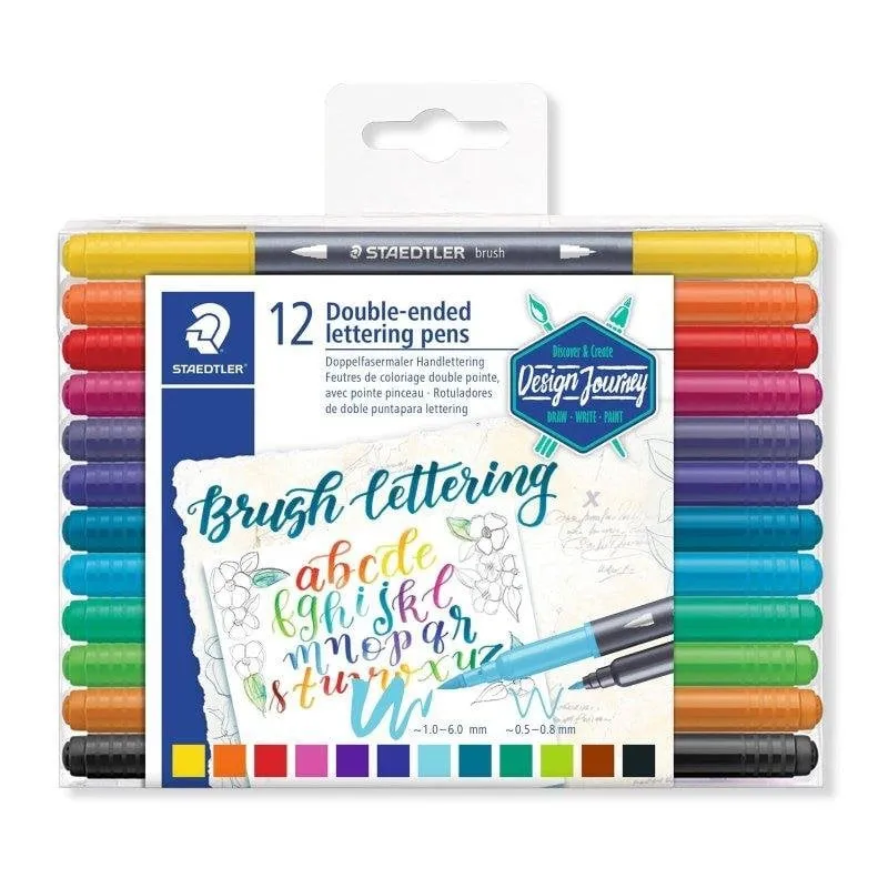 Marcatori Staedtler Design Journey a doppia punta per lettering, scatola da 12