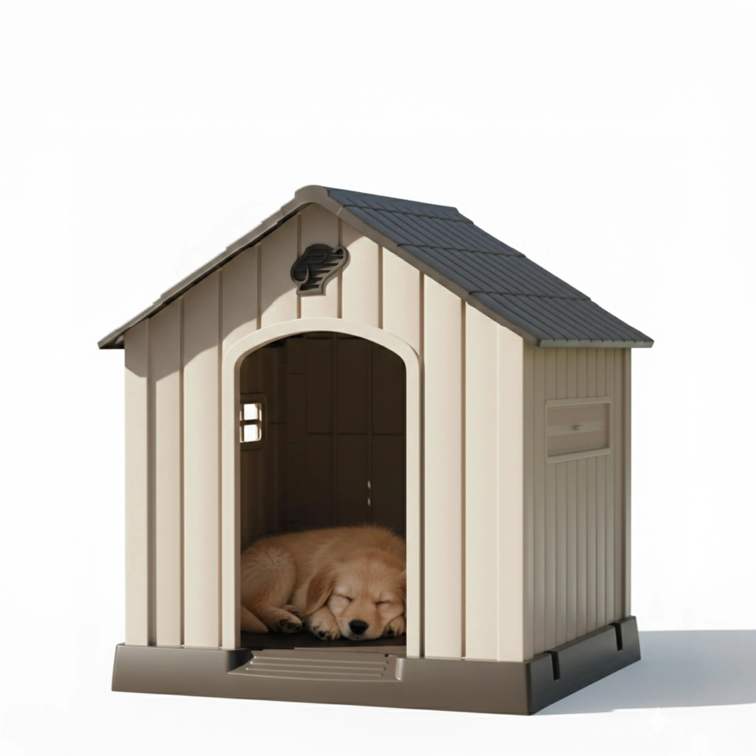AQPET Cuccia Cani in Plastica S, Pavimento Rialzato, 65x70x70 cm, Marrone