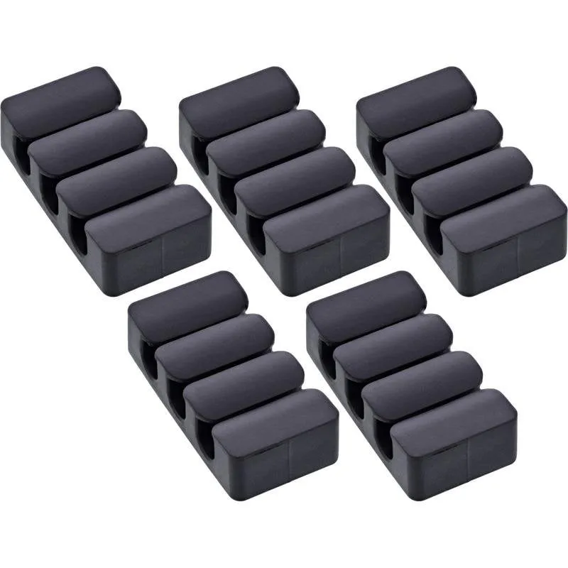 Clip per cavi InLine 59971J Nero TPR Autoadesivo Confezione 5 pezzi