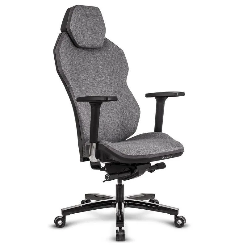 Sedia Gaming Quersus ICOS 1.1 Grigio Ferro Tessuto Ignifugo Reclinabile 140°
