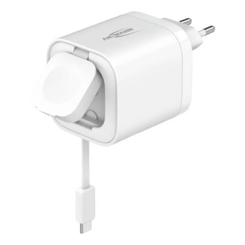 Caricatore Ansmann 1001-0187 65W USB-C e USB-A Senza Fili Bianco