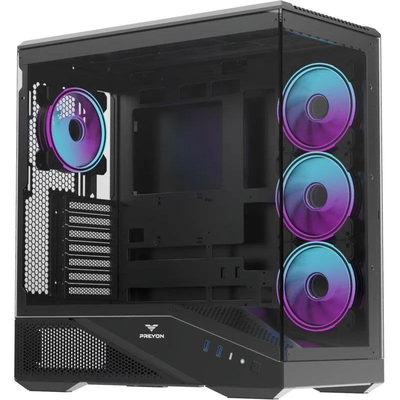 Caja PC Preyon Nest Seaview ARGB Midi Tower Acciaio SPCC con pannelli in vetro temperato