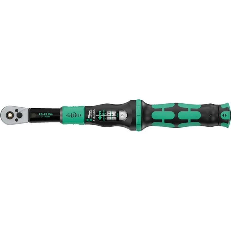 Chiave dinamometrica a scatto Wera 2,5 - 25 Nm meccanica nero e verde