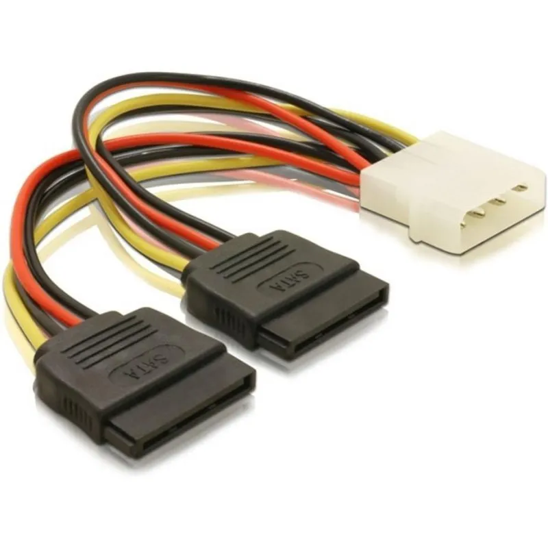 Cavo Power SATA HDD Delock 2x SATA HDD a 4pin maschio 0,112 m multicolore