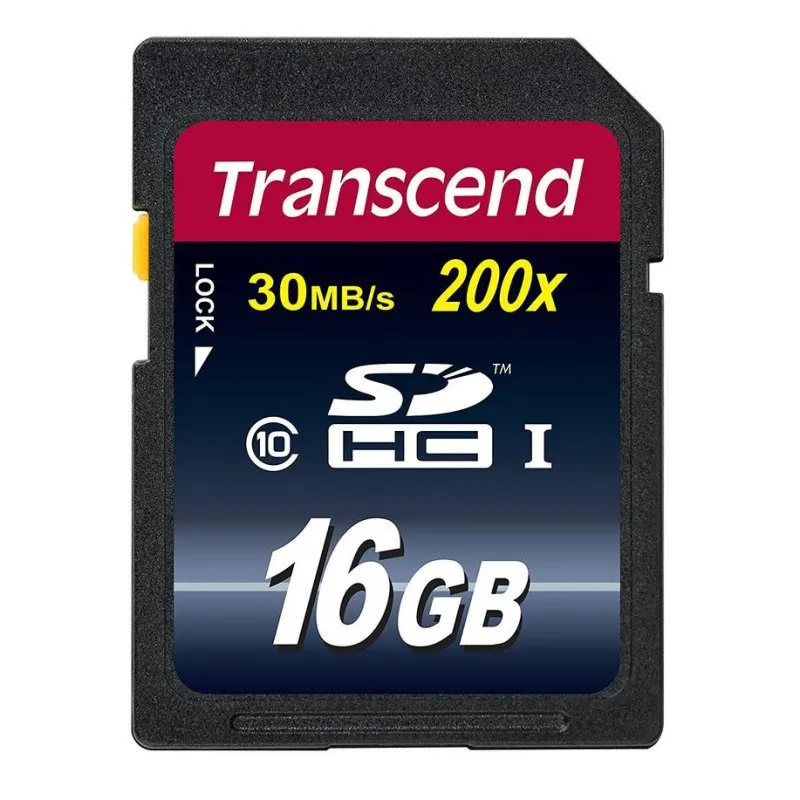 Scheda SDHC Transcend TS16GSDHC10 16 GB Classe 10 30 MB/s Nera