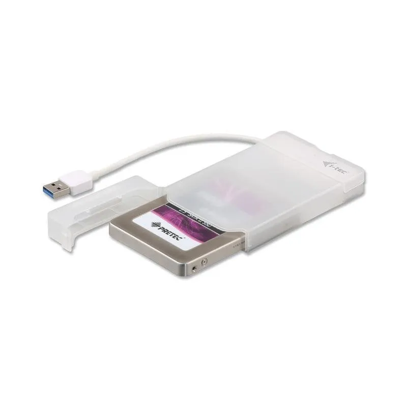 Custodia Esterna I-TEC MySafe USB 3.0 2.5'' Plastica Bianca con LED e Cavo Integrato