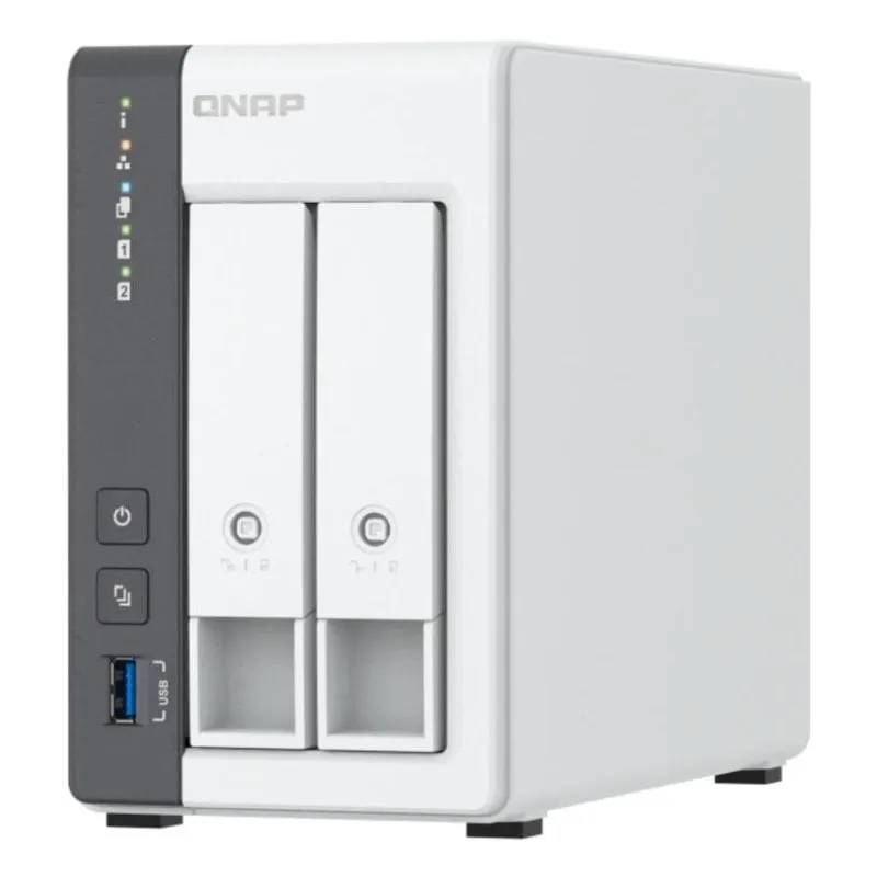 Server NAS tower QNAP 2 bay 4GB RAM 2,5GbE ARM Cortex-A55 Hot-Swap