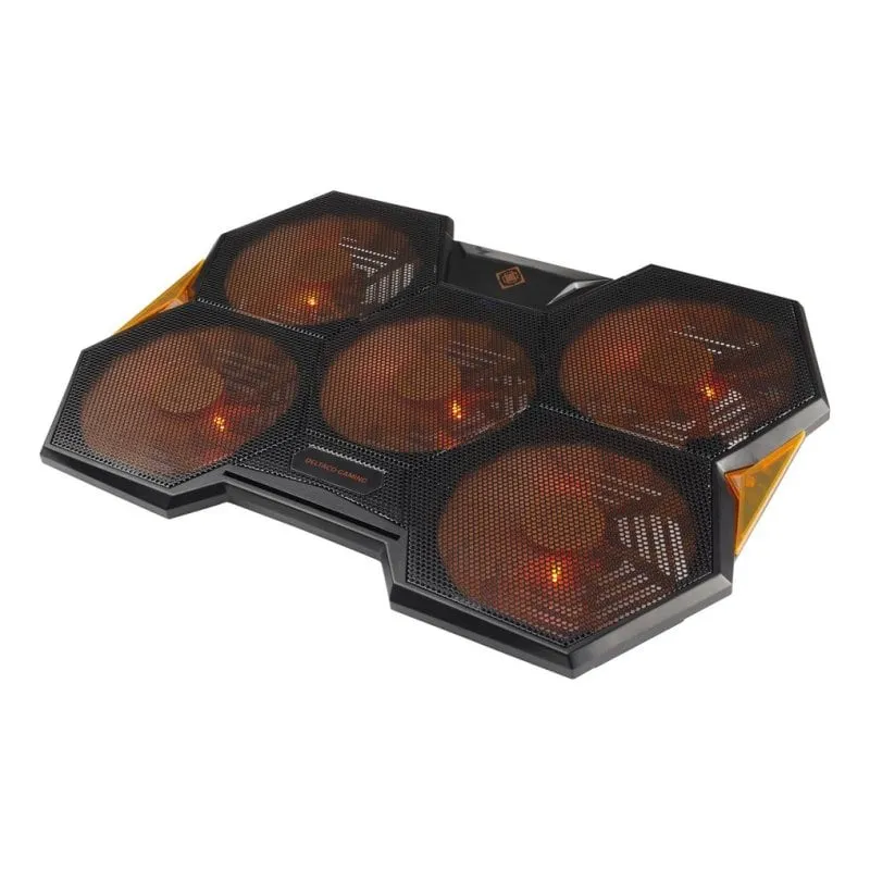 Piastra di Raffreddamento Deltaco Gaming GAM-072 5 Ventilatori USB Nera