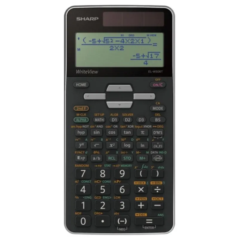 Calcolatrice tascabile Sharp EL-W506T 16 cifre Alimentazione mista Nero/Grigio