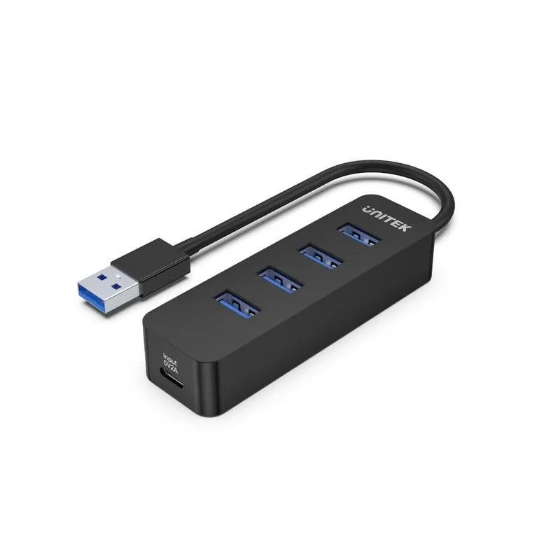 Hub Unitek 5 porte 5000 Mbit/s modello uHUB Q4 USB 3.2 Gen 1 Nero ABS