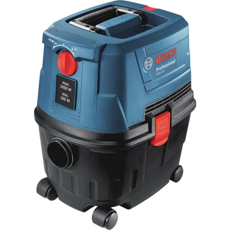 Aspirapolvere Industriale Bosch GAS 15 1100W 15L Secco e Bagnato Nero Blu