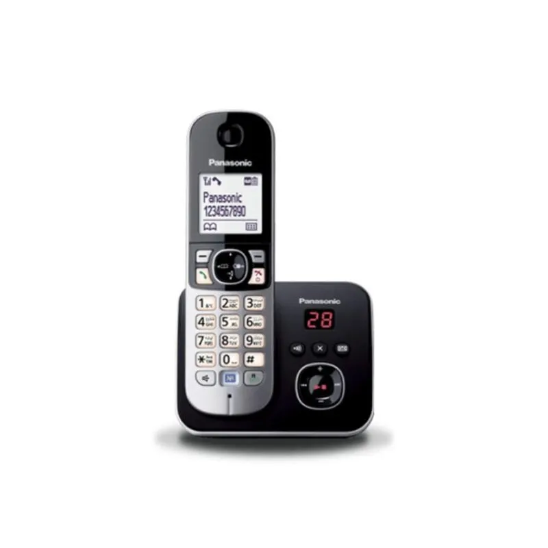 Telefono DECT Panasonic KX-TG6821 Altoparlante 120 voci Identificatore chiamate Nero Argento