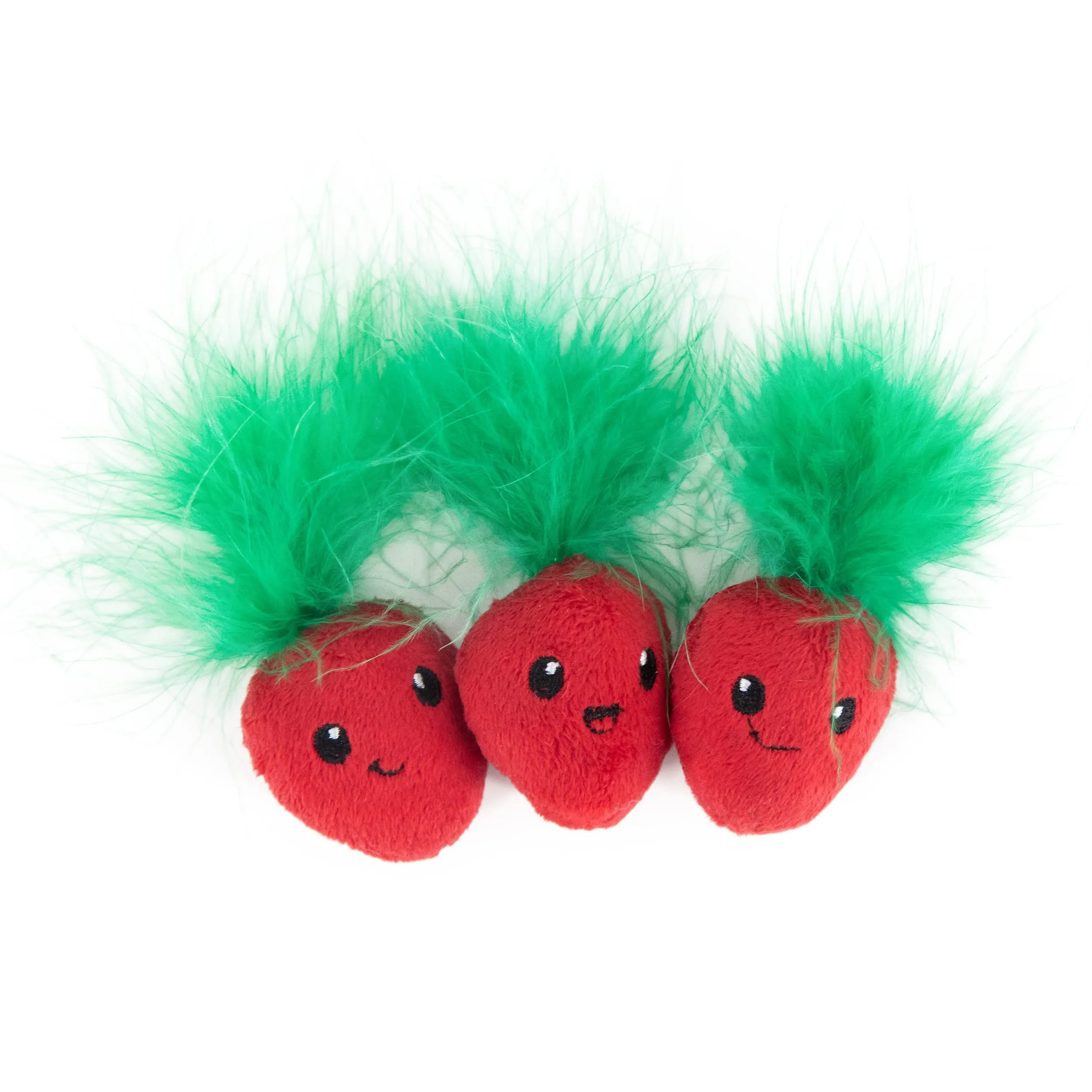 Petstages Straw-Babies - Gioco a rete per gatti - per l'igiene dentale - con erba gatta - rosa - 3 pezzi