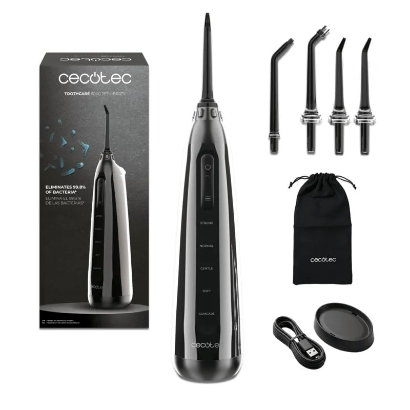 Idropulsori Cecotec ToothCare 6000 Jet Liberty Tecnologia Water Care 5 Modalità 4 Ugelli
