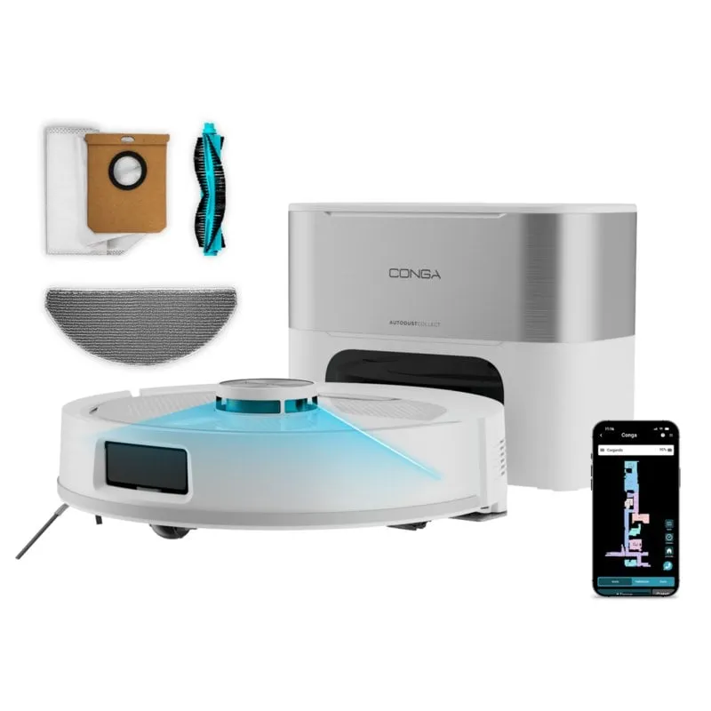 Robot Aspirapolvere Cecotec Conga Y60 Pearl con Autovaciado Navigazione Laser 13000 Pa