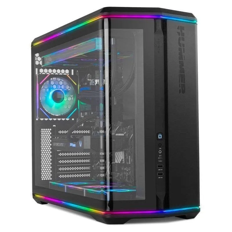 Case Mid-Tower ATX Nox Hummer Anvil Cristallo Curvo ARGB Nero USB 3.0 Type C