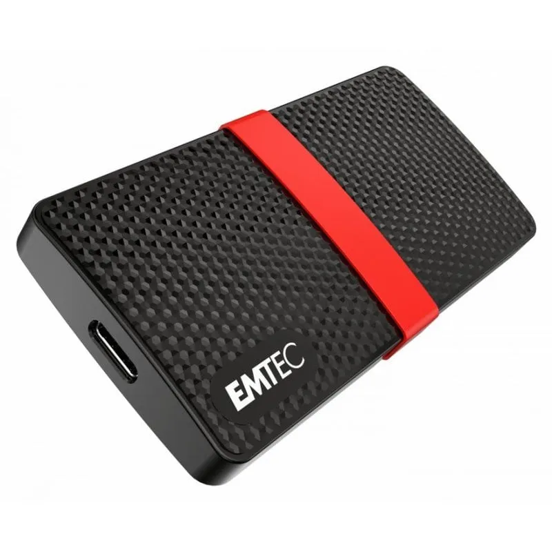Disco Rigido Emtec X200 256GB SSD USB Tipo C 450MB/s Nero Rosso